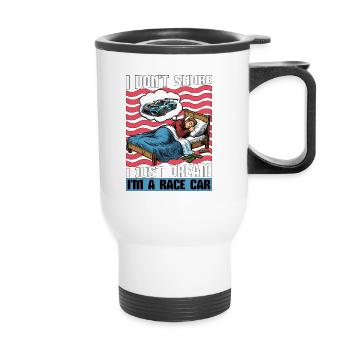 Car Racing I Don't Snore I Just Loves Sports Car - Thermobecher mit Tragegriff - Weiß - Vorne