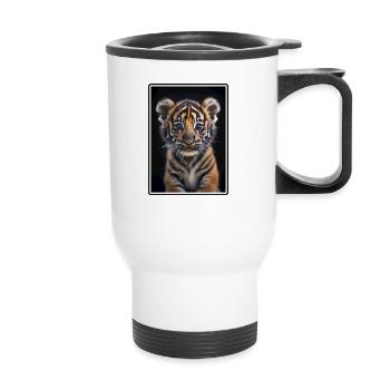 Sumatra-Tiger - Thermobecher mit Tragegriff - Weiß - Vorne