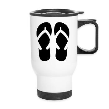 Flip-Flops - Thermobecher mit Tragegriff - Weiß - Vorne