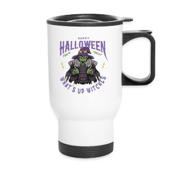 Motif d'Halloween de sorcières effrayantes - Tasse isotherme avec poignée - blanc - Devant