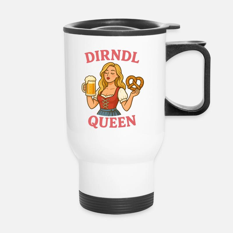 Dirndl Queen - Thermal mug with handle - white