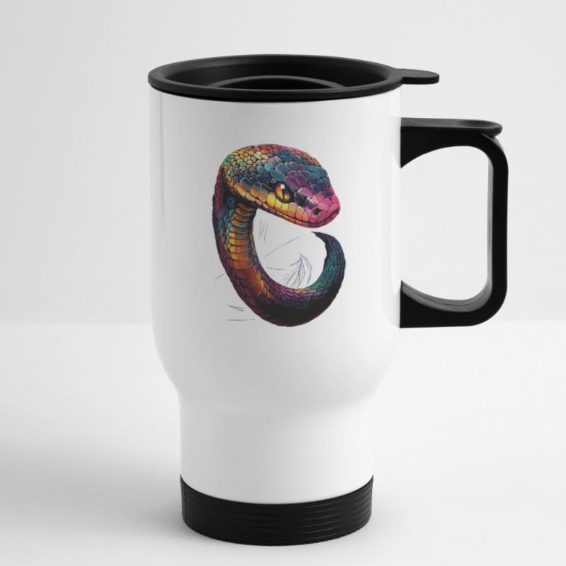 serpent, python, cobra, serpent à sonnettes, serpents Tasse isotherme avec poignée