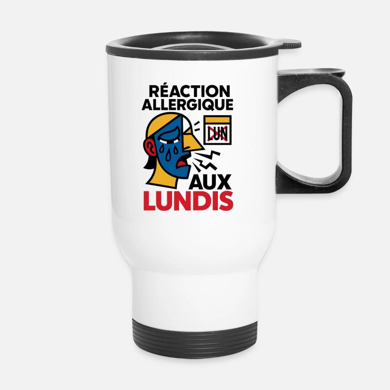 Expression of Allergic Reaction Monday - Thermal mug with handle - white
