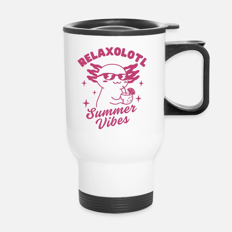 Relaxolotl Summer Vibes - Thermobecher mit Tragegriff - Weiß