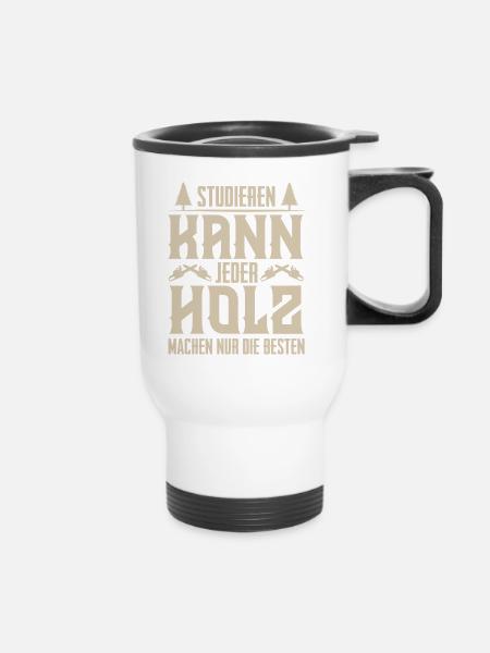 Holzfäller - Thermobecher mit Tragegriff - Weiß