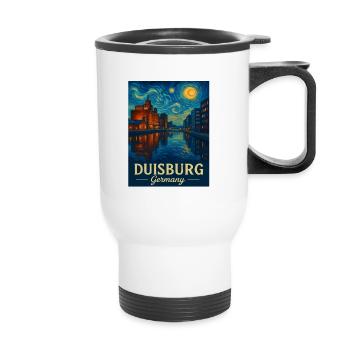 Duisburg Nacht am Rhein - Thermobecher mit Tragegriff - Weiß - Vorne