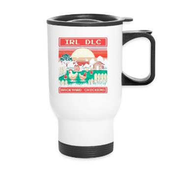 IRL DLC | Chickens in the garden - Thermal mug with handle - white - Front