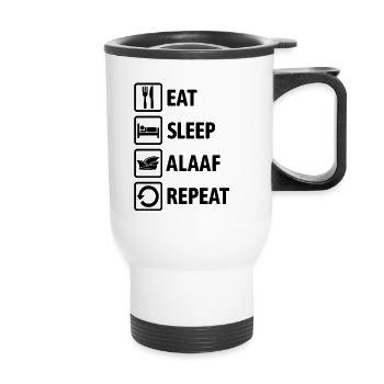 Eat Sleep Alaaf Repeat - Carnival, Shrovetide - Thermal mug with handle - white - Front