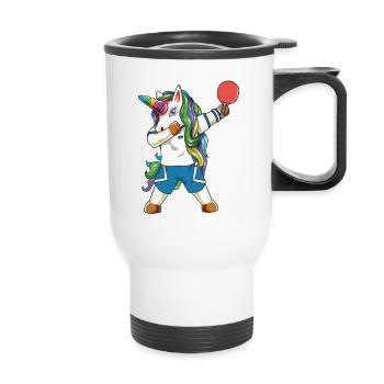Joueur de ping-pong licorne qui fait du dab - Tasse isotherme avec poignée - blanc - Devant