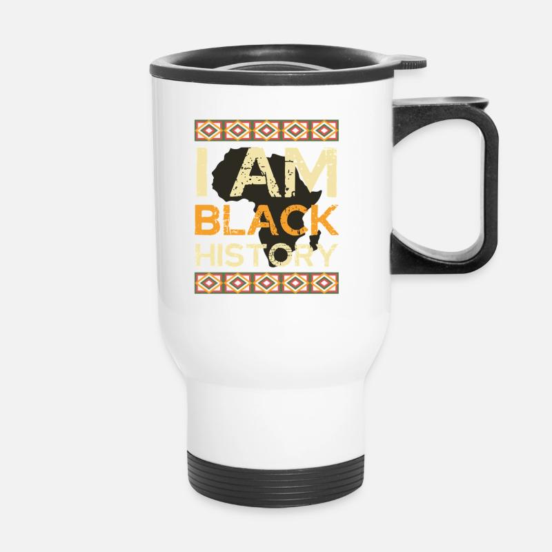 I am Black History - Thermal mug with handle - white