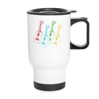Hawaiian Ukulele Uke Retro Vintage - Thermal mug with handle - white - Front