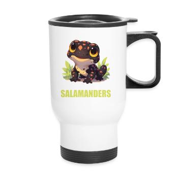 Feuersalamander Salamander - Thermobecher mit Tragegriff - Weiß - Vorne