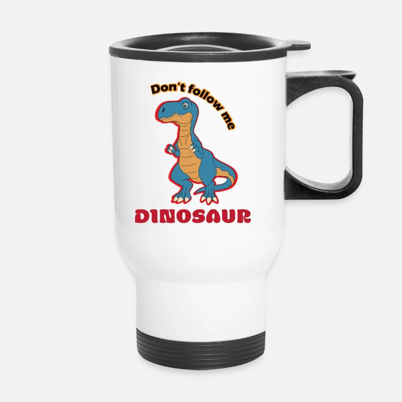 Do not follow Dino Spruch - Thermal mug with handle - white