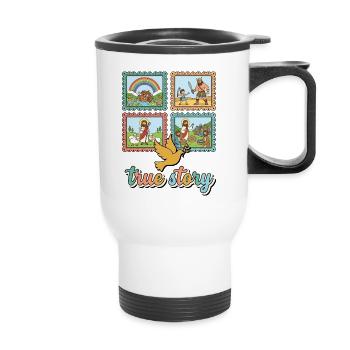 Tables rondes bibliques d’histoires vraies avec arc-en-ciel - Tasse isotherme avec poignée - blanc - Devant