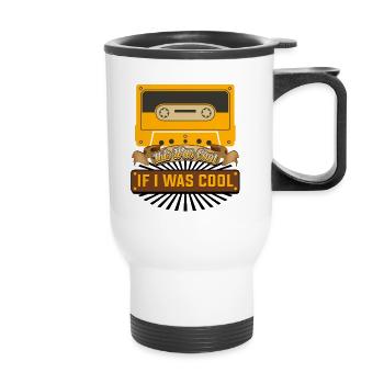 Retro Cassette Tape Funny Quote Design - Thermobecher mit Tragegriff - Weiß - Vorne