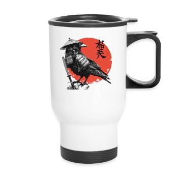 Raven Samurai in Red Sun - Thermal mug with handle - white - Front