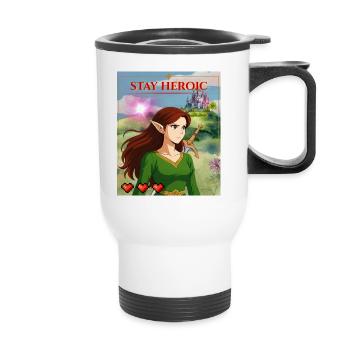Stay Heroic - Thermal mug with handle - white - Front