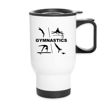Gymnastics, gymnast, gymnastics - Thermal mug with handle - white - Front