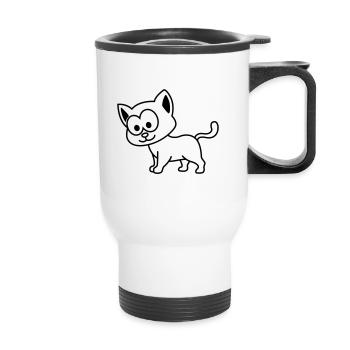 Cat Comic Animal - Thermal mug with handle - white - Front