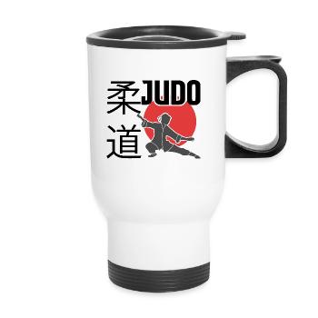 Judo. Judo-Geschenkidee. Kampfsport-Geschenk. - Thermobecher mit Tragegriff - Weiß - Vorne