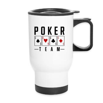 équipe de poker - Tasse isotherme avec poignée - blanc - Devant