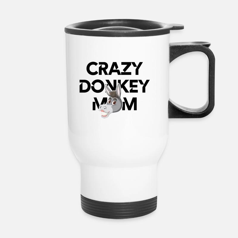Maman âne - Tasse isotherme avec poignée - blanc