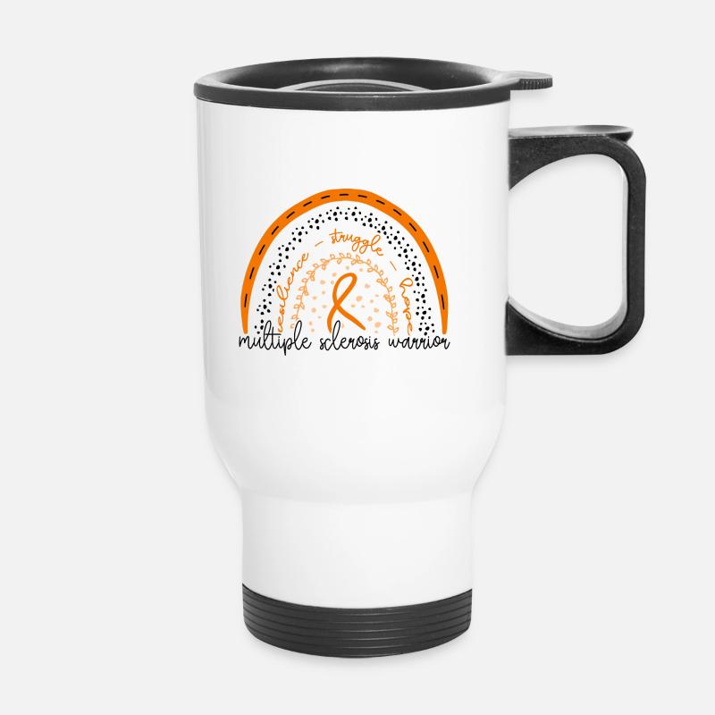 Rainbow Multiple Sclerosis Warrior - Thermal mug with handle - white
