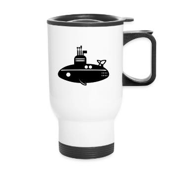 bateau Sous-marin - Tasse isotherme avec poignée - blanc - Devant