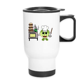 chou cuisine cuisine cuisinier amateur chefs hôtes - Tasse isotherme avec poignée - blanc - Devant