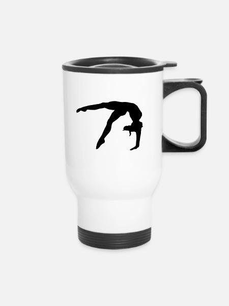 Gymnastique Flick-Flack, Gymanstics - Tasse isotherme avec poignée - blanc