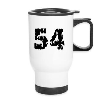54 Number jersey - Thermal mug with handle - white - Front