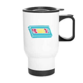 Je n’ai aucune idée de ce que c’est retour en arrière 70s 80s 90s - Tasse isotherme avec poignée - blanc - Devant