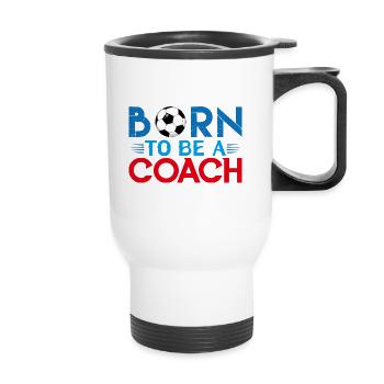 Fußballtrainer | Fußballtrainer-Geschenk Das Beste - Thermobecher mit Tragegriff - Weiß - Vorne
