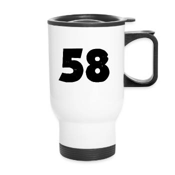58 number - Thermal mug with handle - white - Front