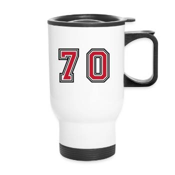 70 Number Symbol - Thermal mug with handle - white - Front