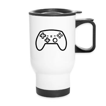 Videospiel-Controller - Thermobecher mit Tragegriff - Weiß - Vorne