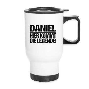 First name Daniel - Thermal mug with handle - white - Front