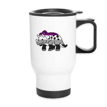 Asexueller Triceratops Ace Pride - Thermobecher mit Tragegriff - Weiß - Vorne