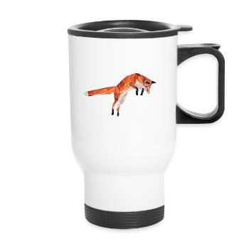 Geometric fox - Thermal mug with handle - white - Front