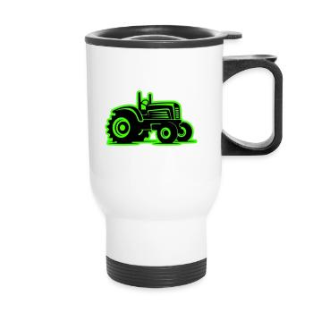Traktor Landwirtschaft Symbol - Thermobecher mit Tragegriff - Weiß - Vorne
