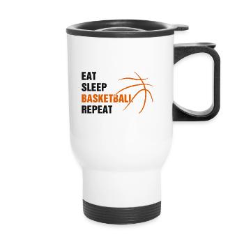 Gift for Basketball Fans - Thermal mug with handle - white - Front