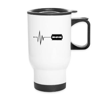 Razor blade pulse - Thermal mug with handle - white - Front