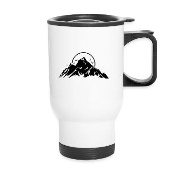 Mountains Silhouette Nature - Thermal mug with handle - white - Front