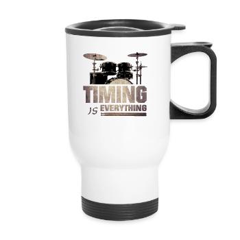 Timing is everything - Thermobecher mit Tragegriff - Weiß - Vorne