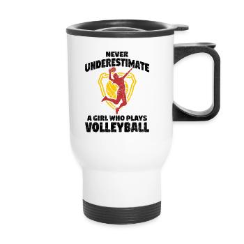 Women's volleyball - Thermal mug with handle - white - Front
