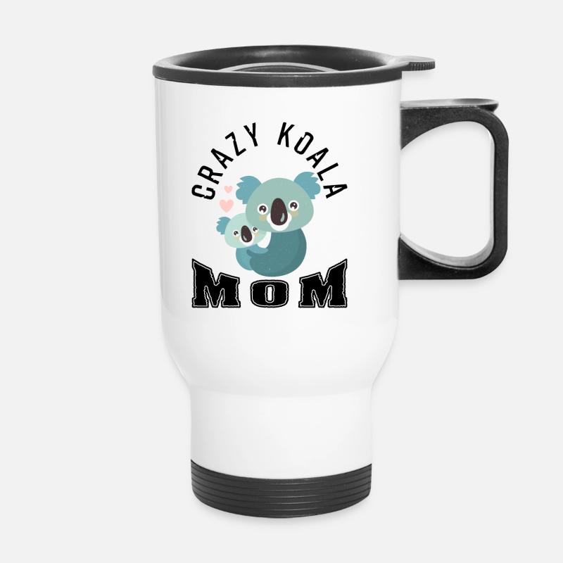 Folle koala maman - Tasse isotherme avec poignée - blanc