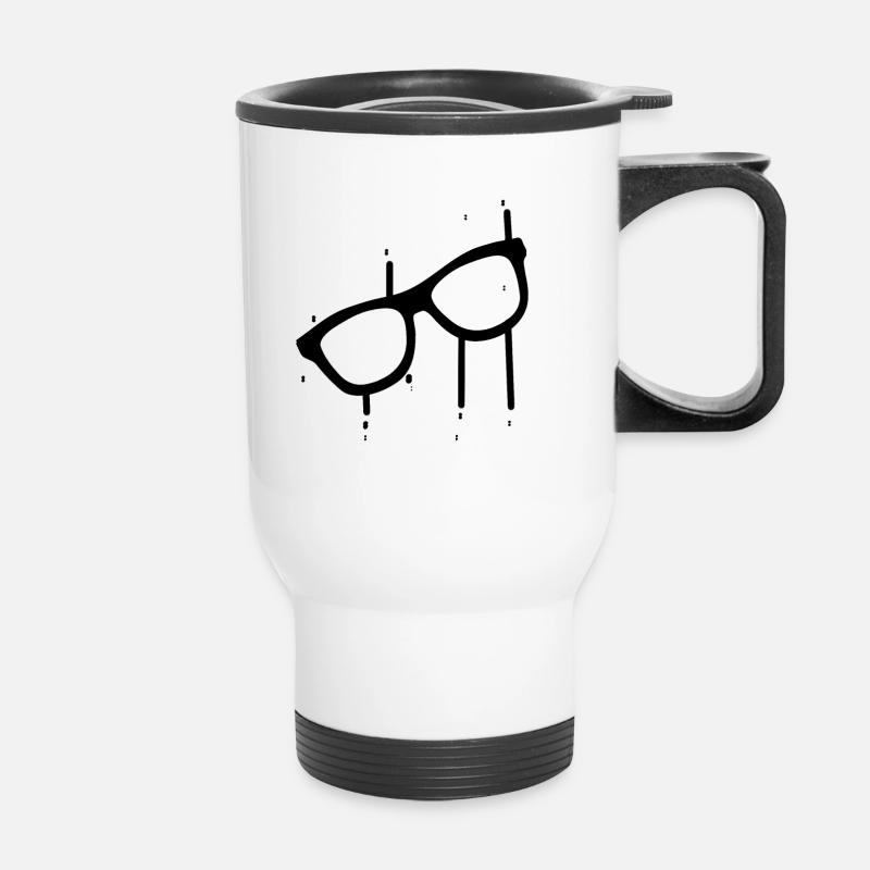 Spectacles - Thermal mug with handle - white