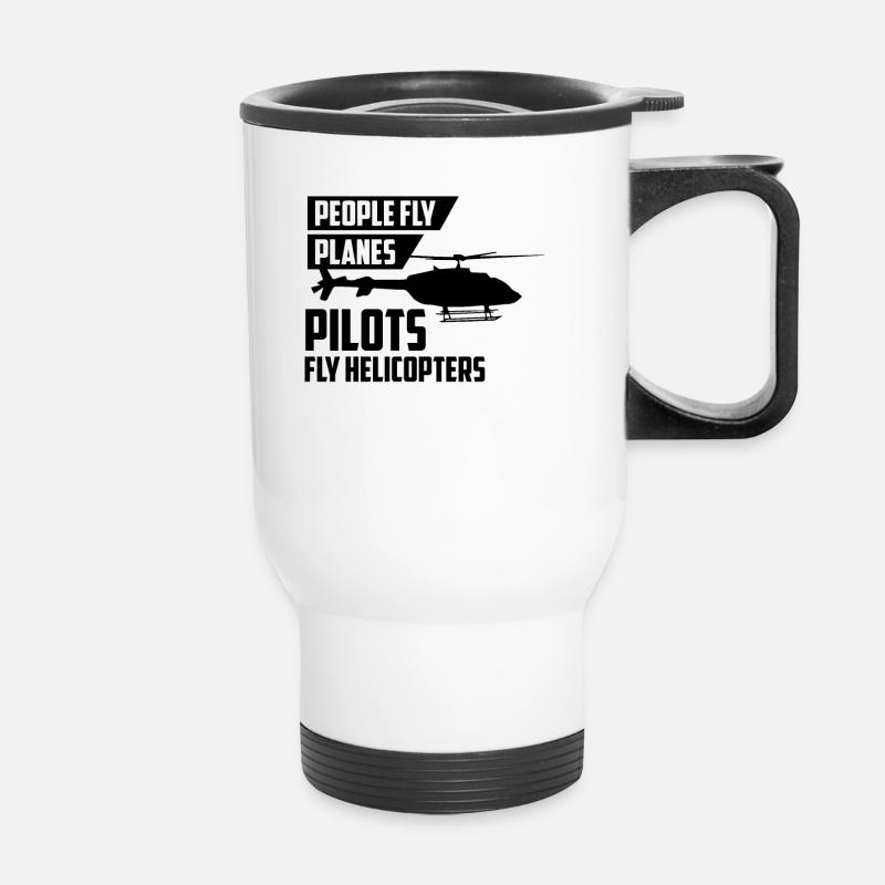 Helicopter Pilot - Thermobecher mit Tragegriff - Weiß