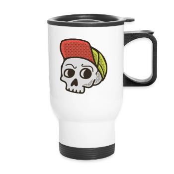 Skater Skull - Thermal mug with handle - white - Front