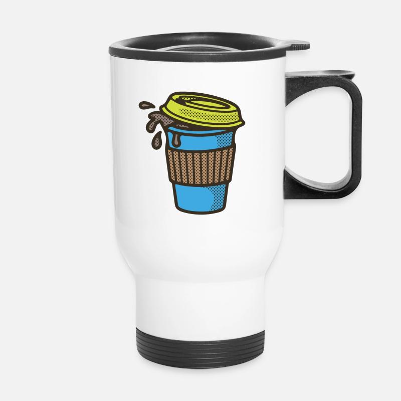Coffee to go Becher - Thermobecher mit Tragegriff - Weiß